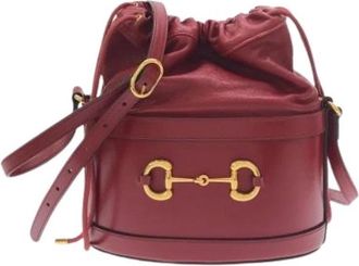 Gucci Pre-owned Vintage Bucket Bag - Dames - Vintage Tas - Rood - ONE Size - Leer - Vintage