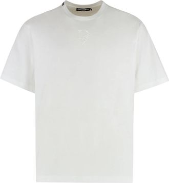 Dolce & Gabbana Katoenen T-shirt met ronde hals - Heren - T-shirts - Wit - S - Katoen - Tops
