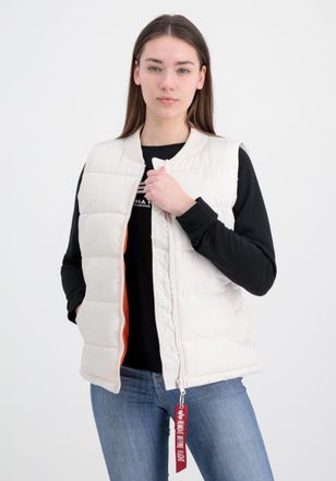 Alpha Industries Blouson ALPHA INDUSTRIES Puffer Vest Women, Damen, Gr. XL, weiss (jet stream wei&szlig;), Obermaterial: 100% Polyester, Futter: 100% Nylon, Jacken Blouson