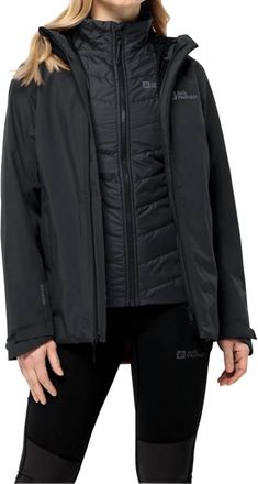 Jack Wolfskin Womens Glaabach 3In1 Jacket In Black