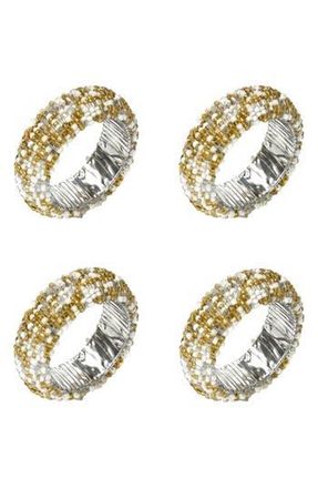 Tiramisu Set of 4 Shimmer Napkin Rings in Gold/Silver at Nordstrom Rack