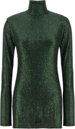 Norma Kamali Pickleball Minidress - Dames - Coltruien - Groen - S - Pailletten - Truien & Vesten