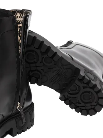 Ferragamo Leather Combat Boot - Black