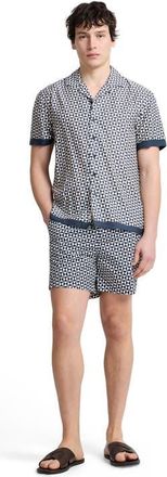 Onia Tencel Vacation Short Sleeve Shirt in Midnight at Nordstrom, Size X-Large