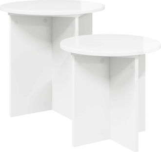 vidaXL Conjunto De Mesas Auxiliares 2 Uds. Brillante &Oslash; 45 X 45 Cm Vidaxl