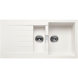 Roca Roca - Fregadero Reversible De 2 Cubetas De Quarzex Color: Blanco