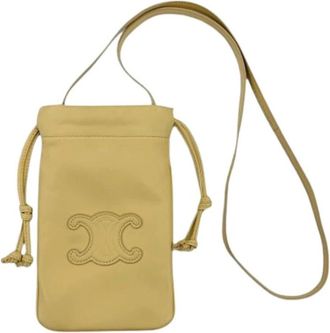Celine Pre-owned Vintage Pouch Shoulder Bag - Dames - Vintage Schoudertas - Beige - ONE Size - Leer - Vintage