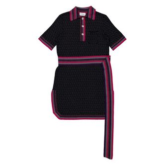 Ferragamo Gancio Quarter-Button Jacquard Dress, Size X-Small