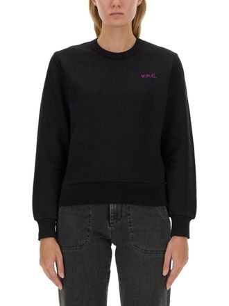 A.P.C. Black Logo Crew Neck Sweatshirt