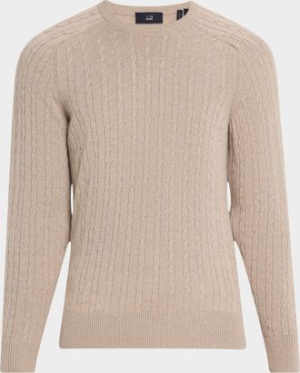 Dunhill Mens Cashmere Cable Knit Crewneck Sweater
