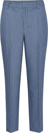 Kaffe Blauwe Indigo Ritsbroek Straight-Leg - Dames - Slim Fit Broeken - Blauw - 2XL - Broeken