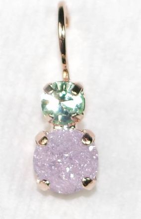 Mariana Womens Circle Drop Earrings In Pink Ice / Green