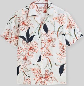 Tommy Hilfiger Relaxed Fit Freizeithemd aus reinem Leinen in Offwhite, Gr&ouml;&szlig;e XXL