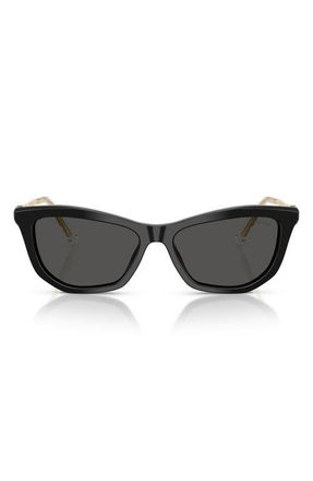 Swarovski 56mm Cat Eye Sunglasses in Black /Dark Grey at Nordstrom