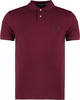 Polo Ralph Lauren Cotton Piqu&eacute; Polo Shirt Slim Fit - Heren - Polos - Rood - L - Katoen - Tops