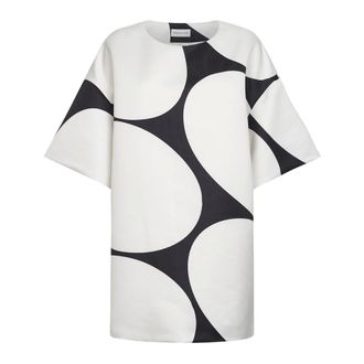 Dries Van Noten Short Dresses, female, Multicolor, Size: S Oversized Ellipses Printed Minidress