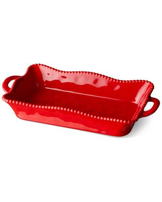 Certified International Perlette Red Medium Rectangular Baker