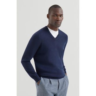 Brunello Cucinelli Cashmere sweater in Navy Blue at Nordstrom, Size 50