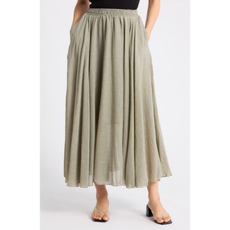 Max Studio Gauze Skirt in Ht Moss at Nordstrom Rack, Size X-Large