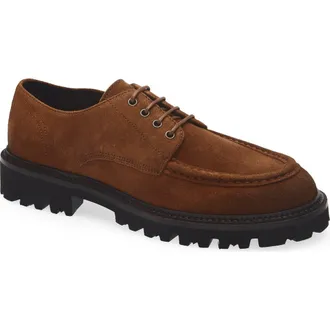 BOSS Julio Lugged Moc Toe Suede Derby in Dark Brown at Nordstrom Rack, Size 8Us / 7Uk