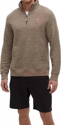 tentree Mens Powell Half Zip Sweater In Clay Flash Stripe