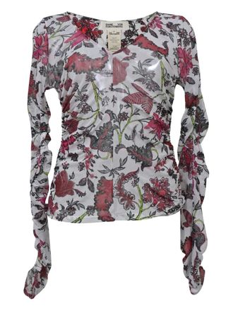 Diane Von F&uuml;rstenberg Top a fiori - Bianco
