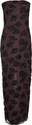 Rotate Beaded Maxi Tube Dress - Dames - Maxi kleedjes - Bruin - S - Polyester - Kleedjes