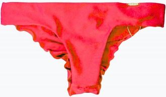 Luli Fama Womens Cosita Buena Wavey Brazilian Ruched Back Bikini Bottom In Bombshell Red