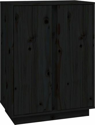 vidaXL Aparador De Madera Maciza De Pino Negro 60x35x80 Cm Vidaxl