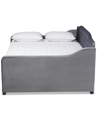 Baxton Studio Dnu Baxton Studio Freda Upholstered & Button Tufted Full Daybed