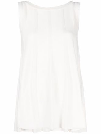Malo ribbed-detail tank top - women - Cotton/Viscose - M - White