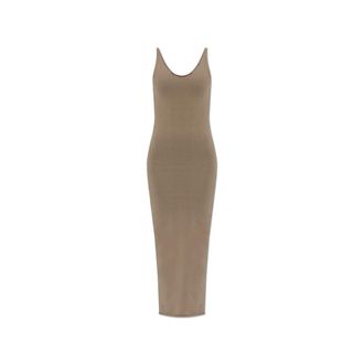 Entire studios Aansluitende Jurk - Dames - Maxi kleedjes - Beige - XS - Katoen - Kleedjes