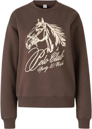 Sporty & Rich Crewneck Sweater - Dames - Sweatshirts & Hoodies - Bruin - Maat: L Katoen