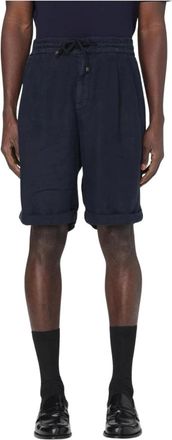 Brunello Cucinelli Heren, Korte broeken, Blauw, Maat: 3XL Linnen