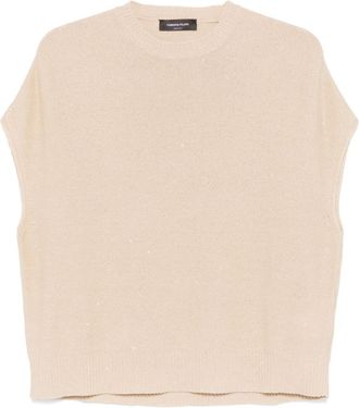 Fabiana Filippi Beige Linen blend crewneck sweater