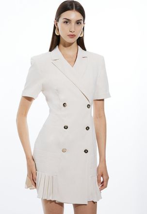 Karen Millen Pleated Woven Mini Blazer Dress