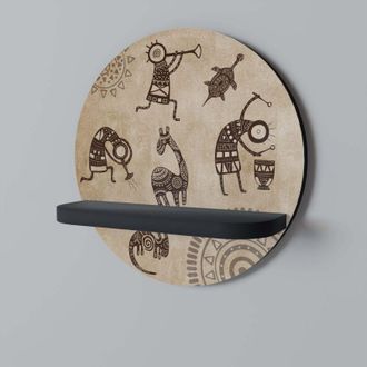 OEM Estante Redondo Negro Estilo Africano