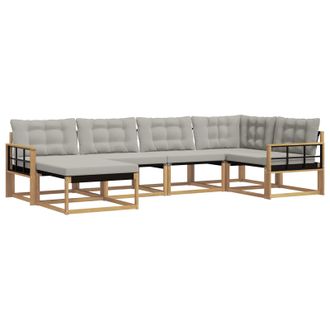vidaXL Conjunto De Sof&aacute;s De Exterior 6 Pcs Blanco Y Gris Claro Vidaxl