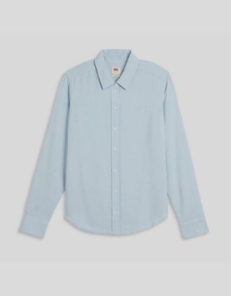 Levi's Womens Collared Neck Long Sleeve Regular Fit Shirt - Blue - Size: 10