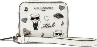 Karl Lagerfeld Jaqueline Small Wallet with Cate Pins in Winter White at Nordstrom