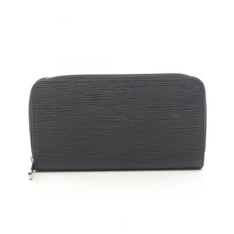 Louis Vuitton Black Leather Long Wallet (Bi-Fold) (Pre-Owned)
