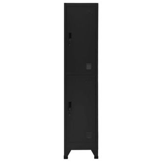Berkfield Home Locker Cabinet Black 38x45x180 cm Steel | Size: 38 x 45 x 180 cm