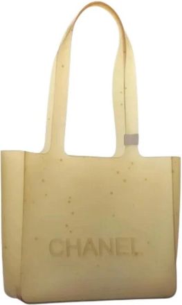 Chanel Pre-owned Vintage Rubber Tote Bag - Dames - Vintage Shopper - Beige - ONE Size - Vintage