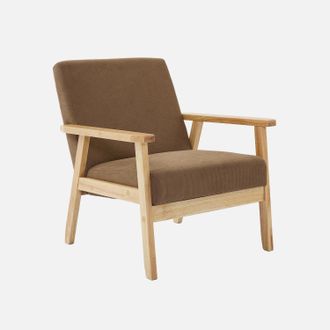 Sweeek Sill&oacute;n Escandinavo De Madera Y Pana