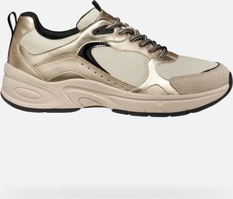 Geox Scarpe Zarvia Donna Bianco Latte/oro Chiaro