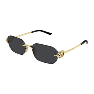 Gucci Rechthoekige Zonnebril - Dames - Accessoires - Geel - Maat: 57 MM