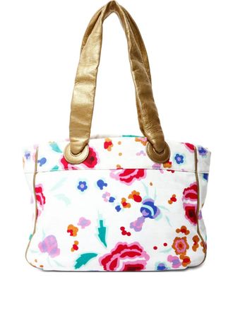 Chanel 2004-2005 Flower canvas shopper - Wit