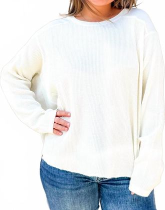 Dear John Denim Harlow Waffle Top In Coconut Milk