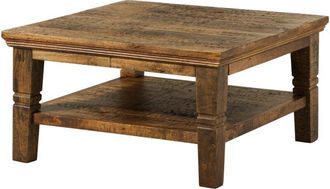 Massivmoebel24 RODEZ 22 Tavolino da salotto in legno di mango - oliato / marrone 85x85x45