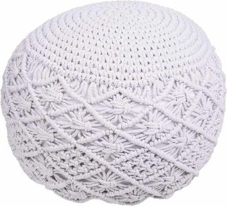 Wanderlust Deco Wanderlust Deco - Puff De Algod&oacute;n Trenzado Blanco 45x45x33